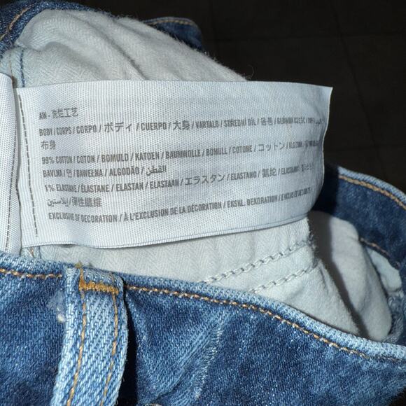 Abercrombie & Fitch High Rise Distressed Blue Denim Mom Jeans Women’s Size 23 - Picture 6 of 6